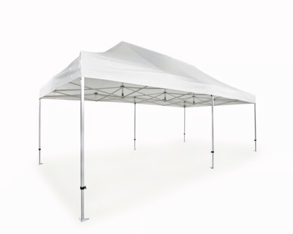 AluLite Folding Tent with Roof Cover - 4x8 m - White Polyester