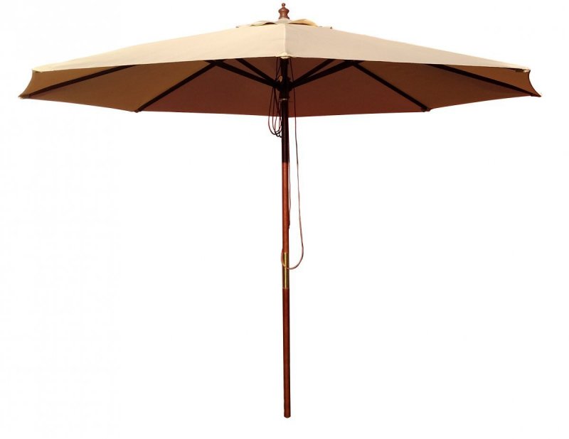 Runder Sonnenschirm aus exotischem Holz – 3 m Durchmesser