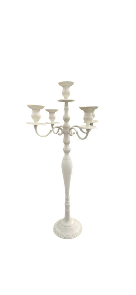 Chandelier blanc 5 bougies