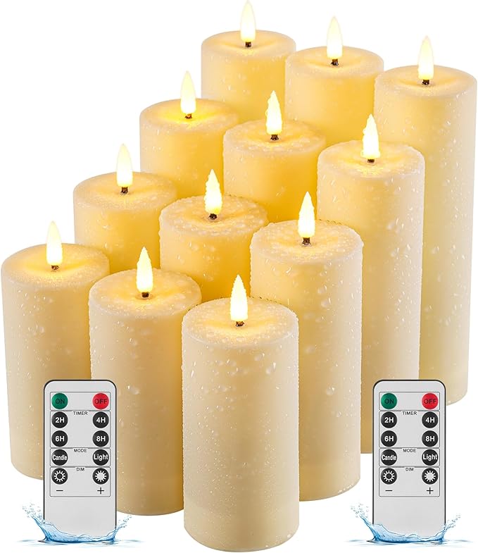 Confezione da 12 candele LED da esterno impermeabili