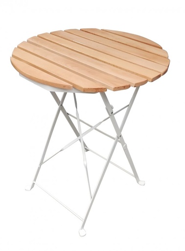 Runder hoher Holztisch