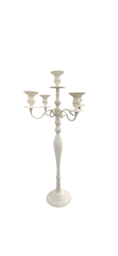 CANDELABRO blanco de 5 velas